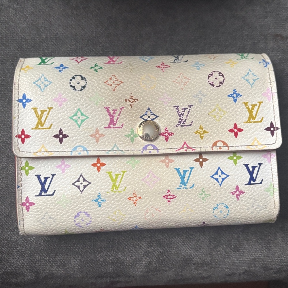 Lv Murakami Monogram Multicolor Compact Wallet - image 1